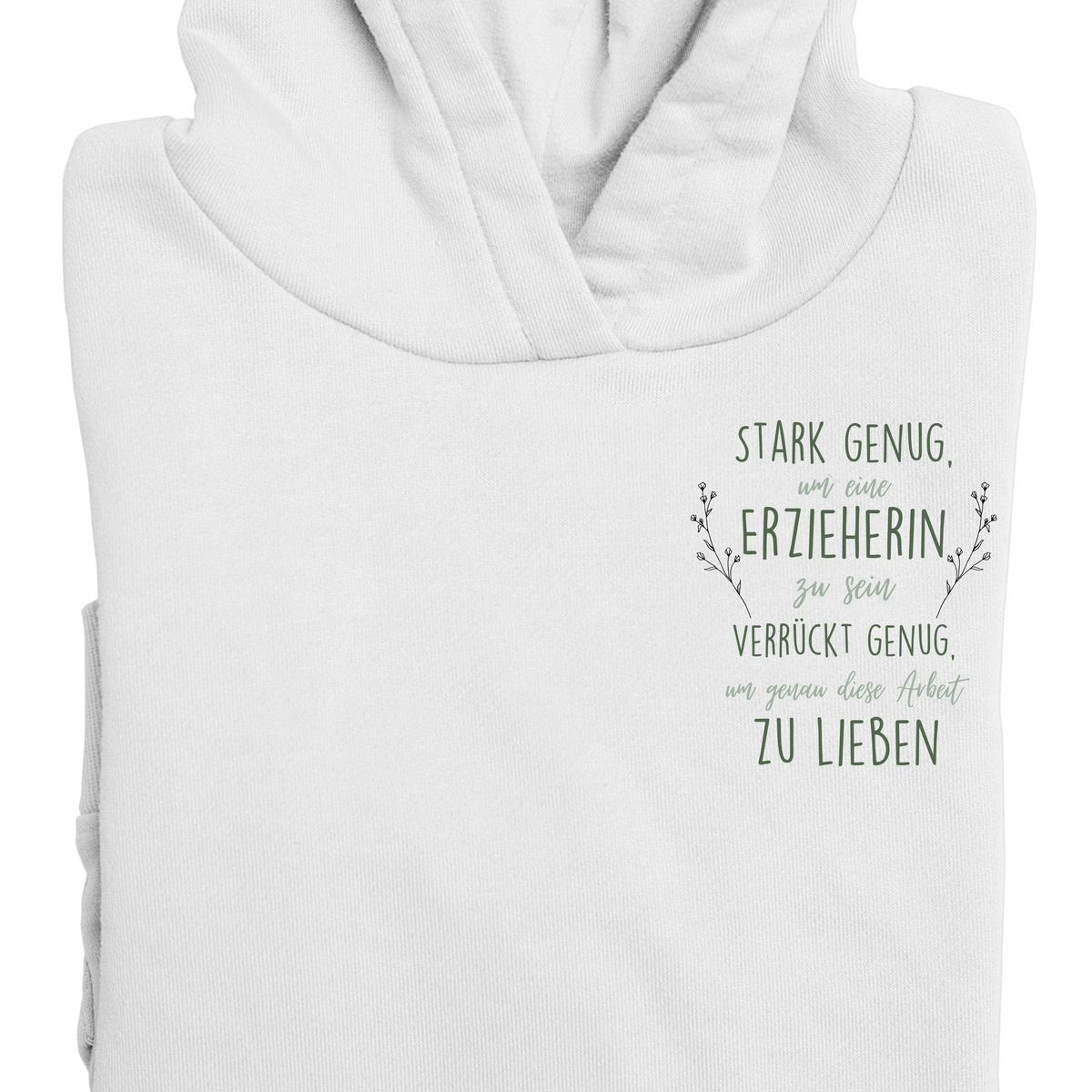 Hoodie mit Spruch „Verrückt“ für Erzieherinnen und Erzieher, Kindergarten-Hoodie, Ansicht 2 | Pädagogikkram