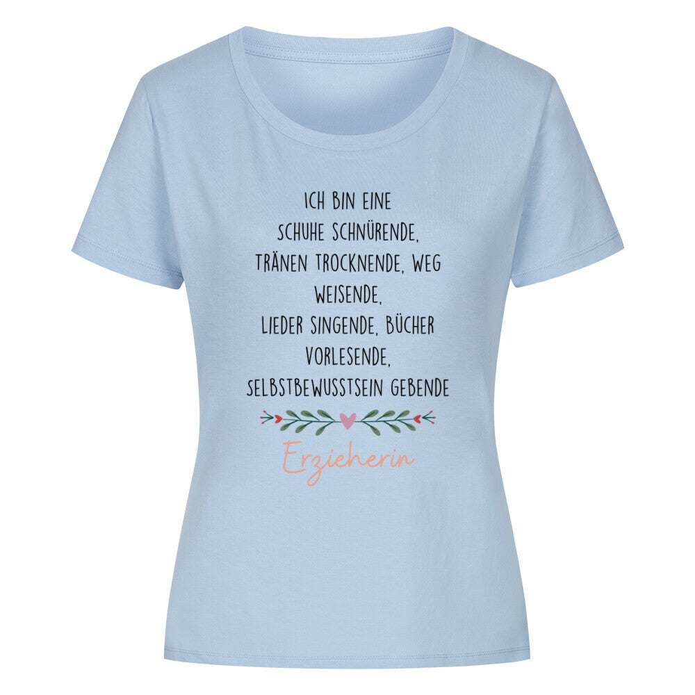 Frauen-T-Shirt mit Spruch „Erzieherin“ für Erzieherinnen und Erzieher, Ansicht 3 | Pädagogikkram