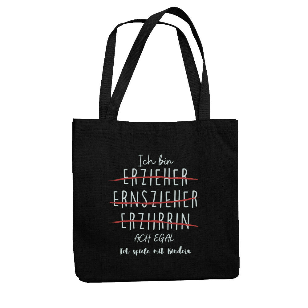 Jutebeutel mit Spruch „Ach egal“ für Erzieher, Stofftasche für den Kindergarten, Ansicht 2 | Pädagogikkram