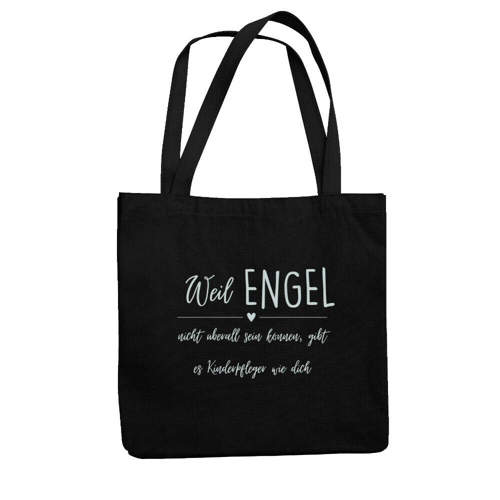 Jutebeutel mit Spruch „Engel Kinderpfleger“ für Erzieher, Stofftasche für den Kindergarten, Ansicht 2 | Pädagogikkram