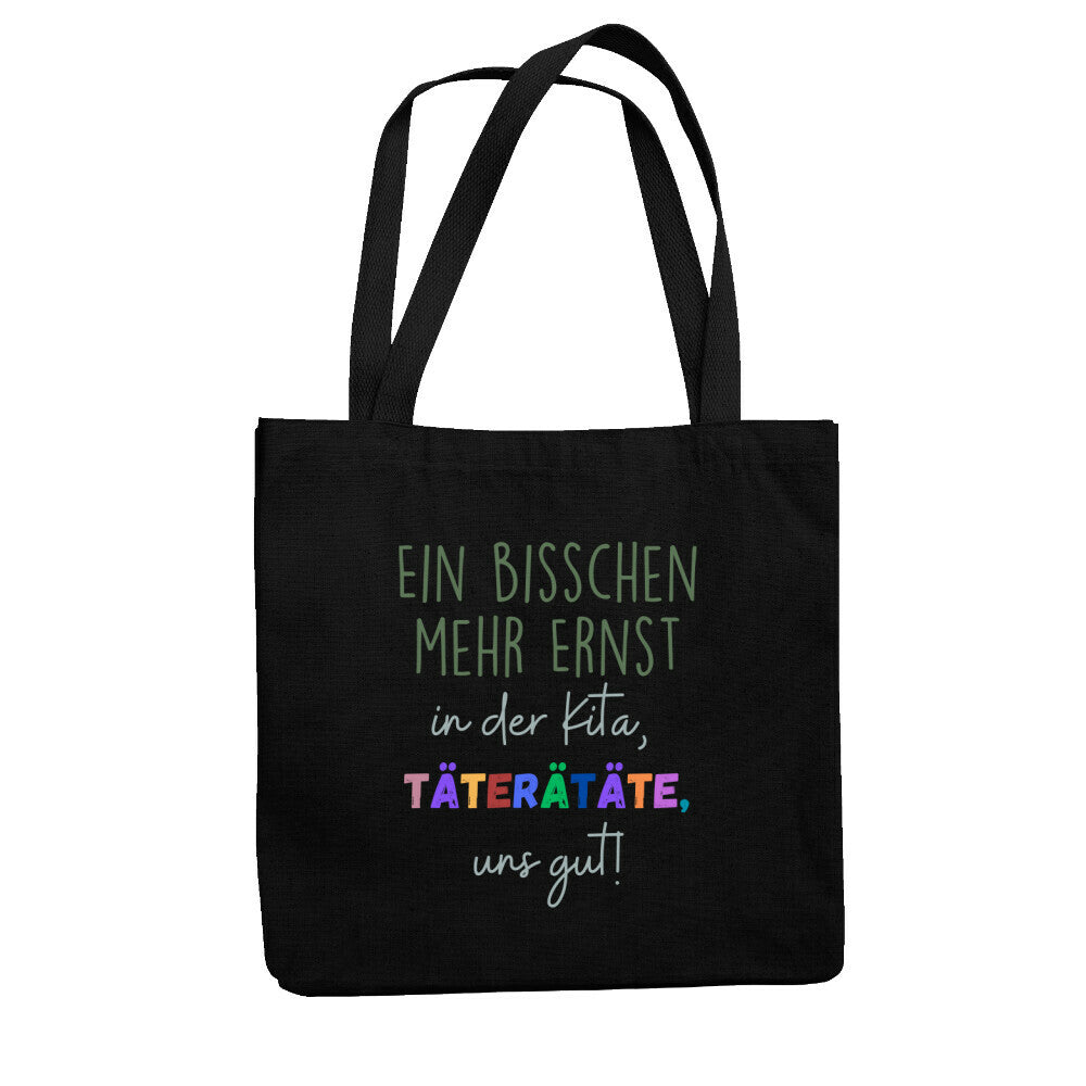 Jutebeutel mit Spruch „Täterätäte“ für Erzieher, Stofftasche für den Kindergarten, Ansicht 2 | Pädagogikkram