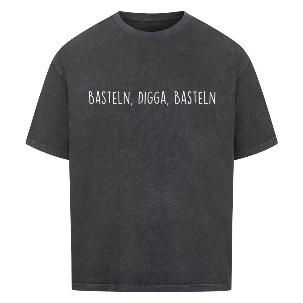 Oversized Shirt mit großem Brustdruck und Spruch „Basteln, Digga, Basteln“ für Erzieherinnen und Erzieher, Ansicht 3 | Pädagogikkram