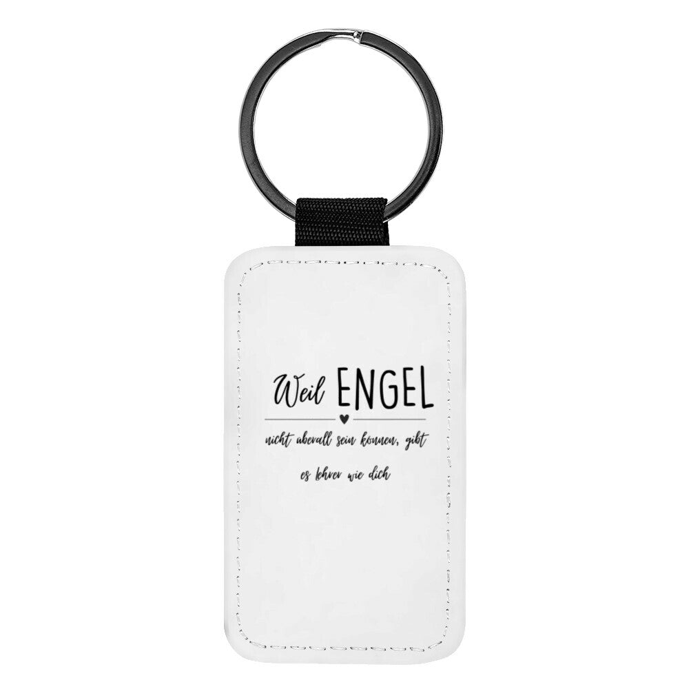 Schlüsselanhänger aus Kunstleder mit Spruch „Engel Lehrer“, kleines Geschenk für Erzieher | Pädagogikkram