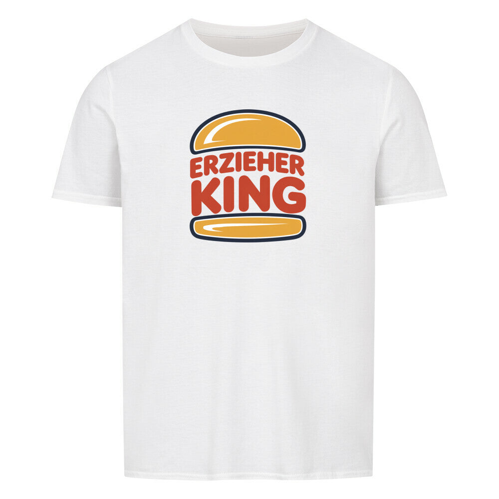 T-Shirt mit großem Brustdruck und Spruch „Erzieher King“ für Erzieherinnen und Erzieher, Ansicht 2 | Pädagogikkram