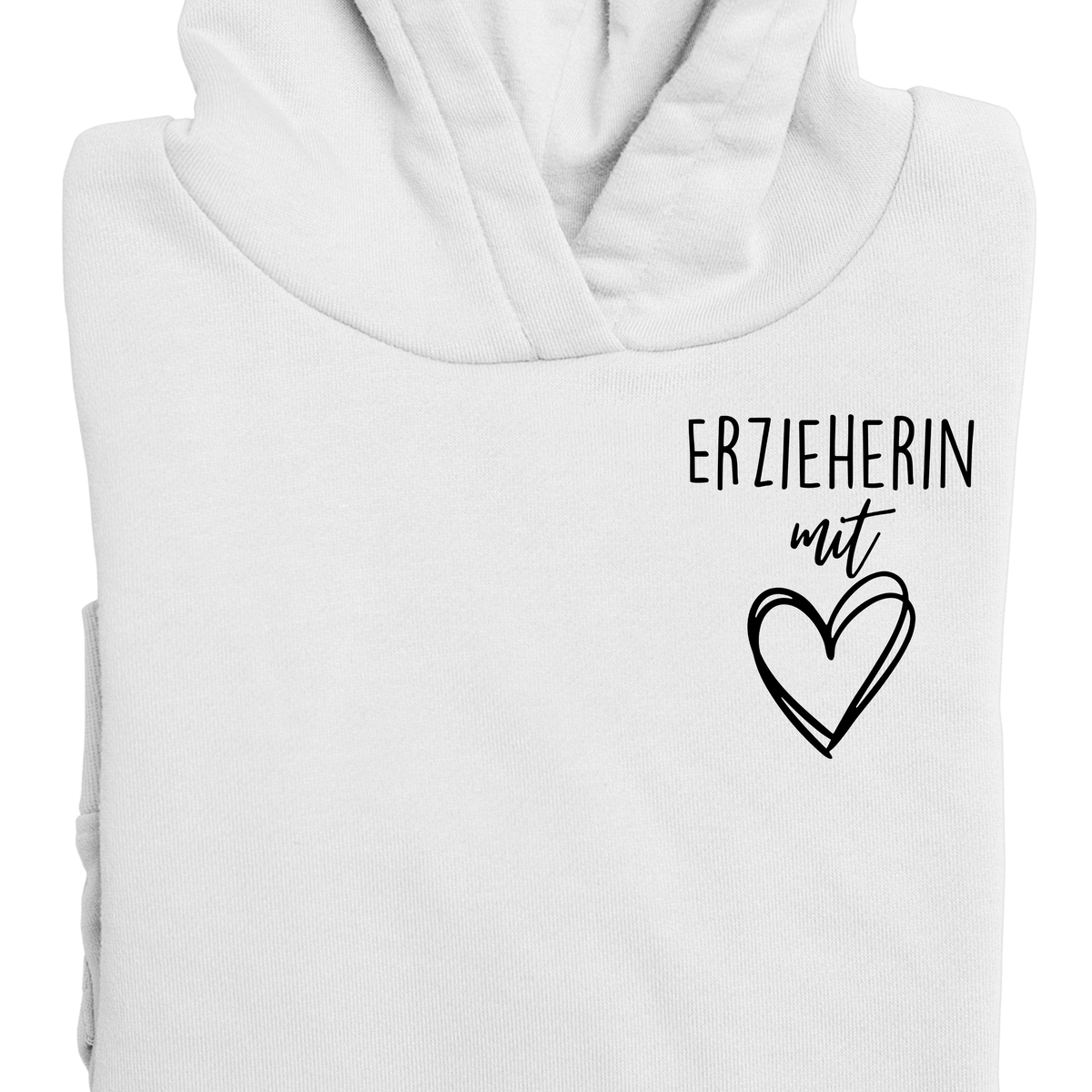 Hoodie mit Spruch „Erzieherin mit Herz“ für Erzieherinnen und Erzieher, Kindergarten-Hoodie, Ansicht 2 | Pädagogikkram