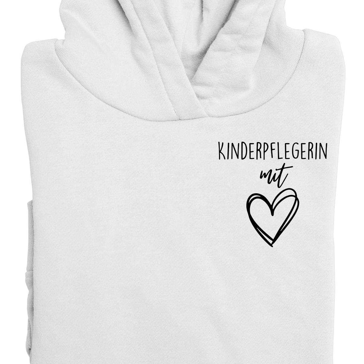 Hoodie mit Spruch „Kinderpflegerin mit Herz“ für Erzieherinnen und Erzieher, Kindergarten-Hoodie, Ansicht 2 | Pädagogikkram