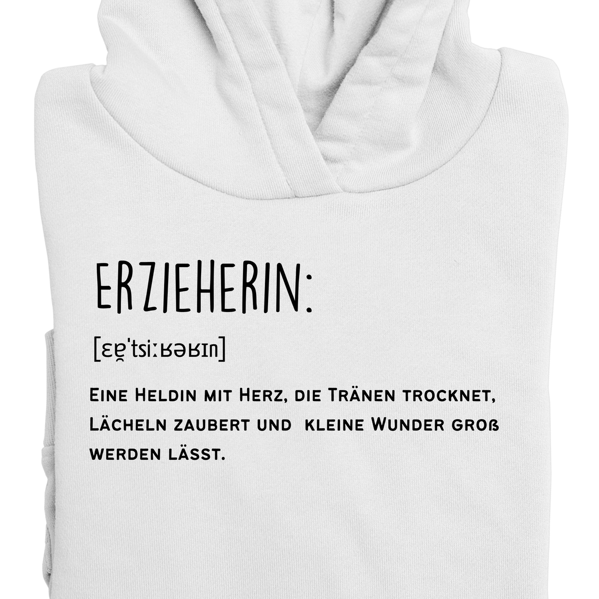 Hoodie mit Spruch „Erzieherin Definition“ für Erzieherinnen und Erzieher, Kindergarten-Hoodie, Ansicht 2 | Pädagogikkram
