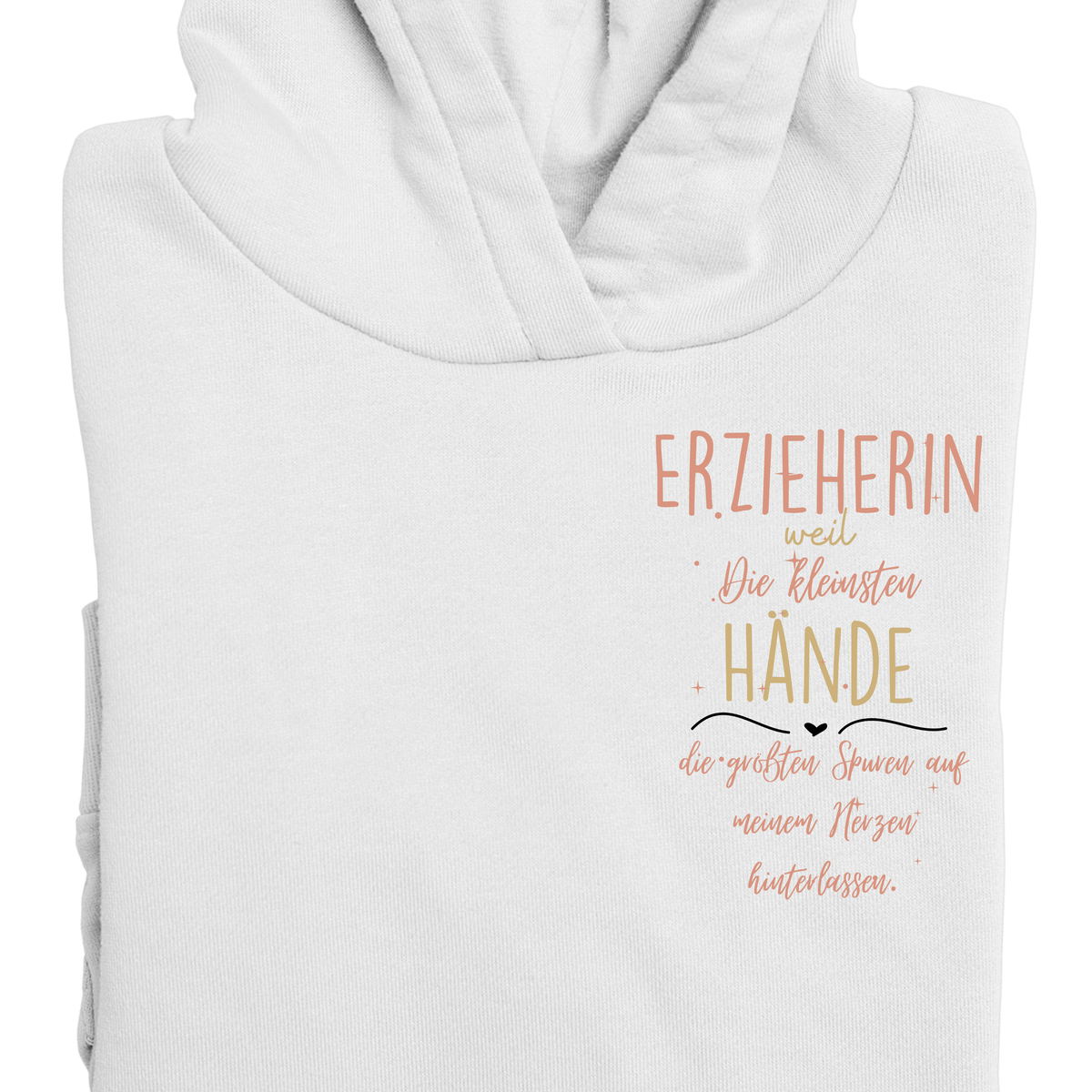 Hoodie mit Spruch „Erzieherin Hände“ für Erzieherinnen und Erzieher, Kindergarten-Hoodie, Ansicht 3 | Pädagogikkram