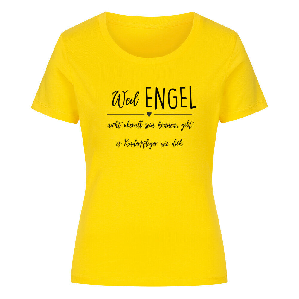 Frauen-T-Shirt mit Spruch „Engel Kinderpfleger“ für Erzieherinnen und Erzieher, Ansicht 4 | Pädagogikkram
