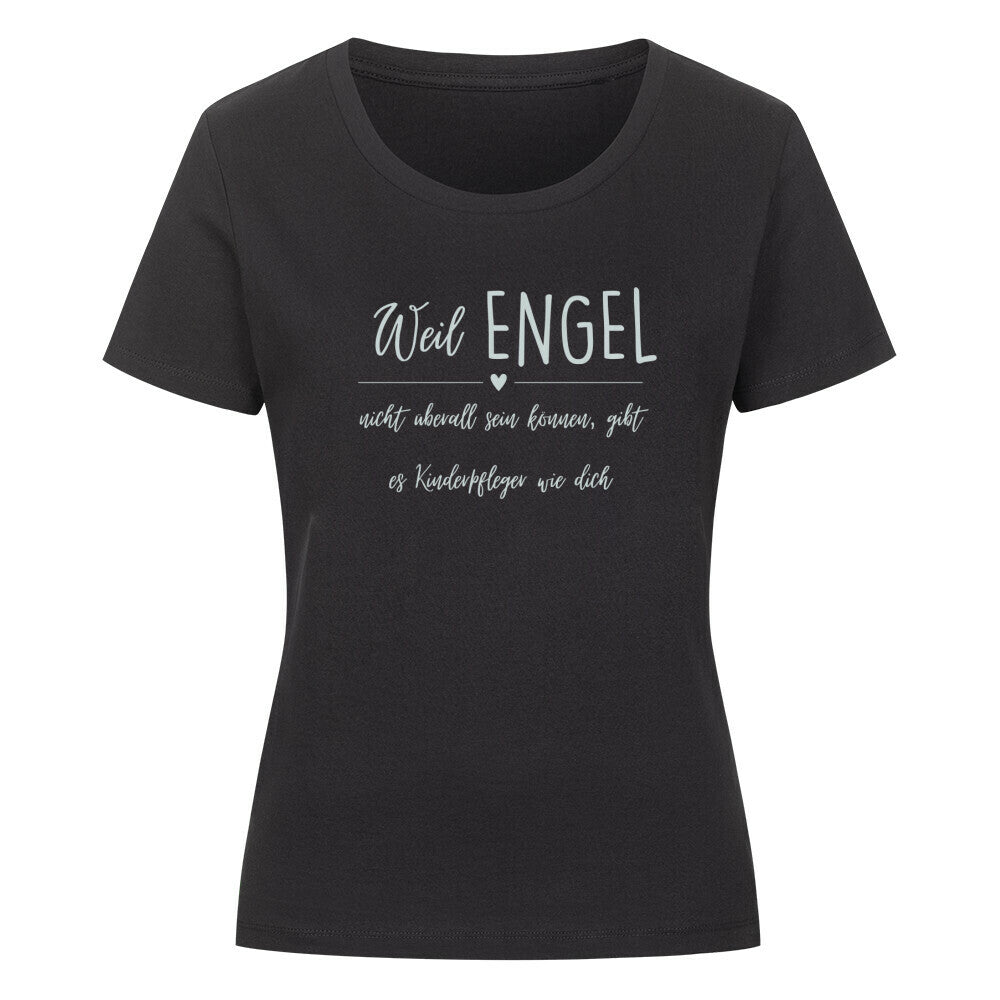 Frauen-T-Shirt mit Spruch „Engel Kinderpfleger“ für Erzieherinnen und Erzieher | Pädagogikkram