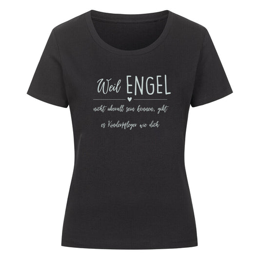 Frauen-T-Shirt mit Spruch „Engel Kinderpfleger“ für Erzieherinnen und Erzieher | Pädagogikkram