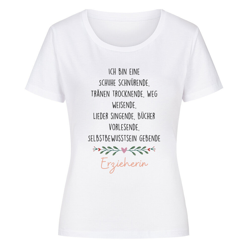 Frauen-T-Shirt mit Spruch „Erzieherin“ für Erzieherinnen und Erzieher, Ansicht 2 | Pädagogikkram