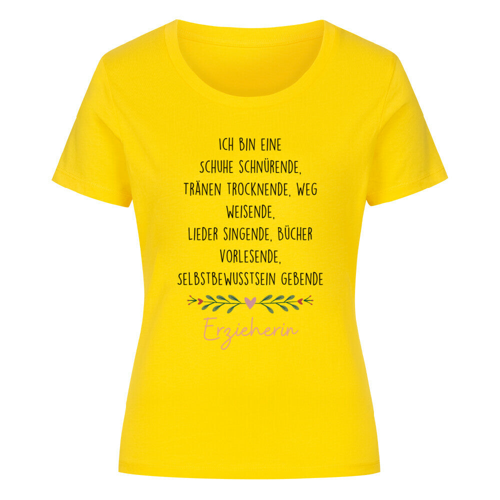Frauen-T-Shirt mit Spruch „Erzieherin“ für Erzieherinnen und Erzieher, Ansicht 4 | Pädagogikkram