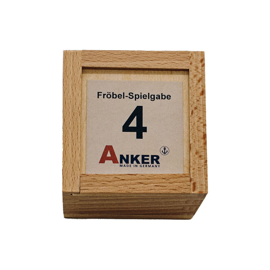 FröbelGabe Nr. 4 aus Anker-Steinen, acht Quader im Holzkasten | Pädagogikkram