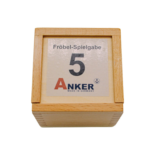 FröbelGabe Nr. 5 aus Anker-Steinen im Holzkasten | Pädagogikkram
