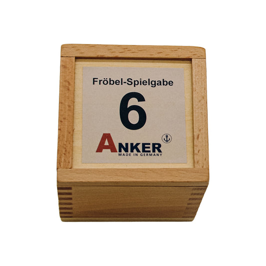 FröbelGabe Nr. 6 aus Anker-Steinen, Säulen und Platten im Holzkasten | Pädagogikkram