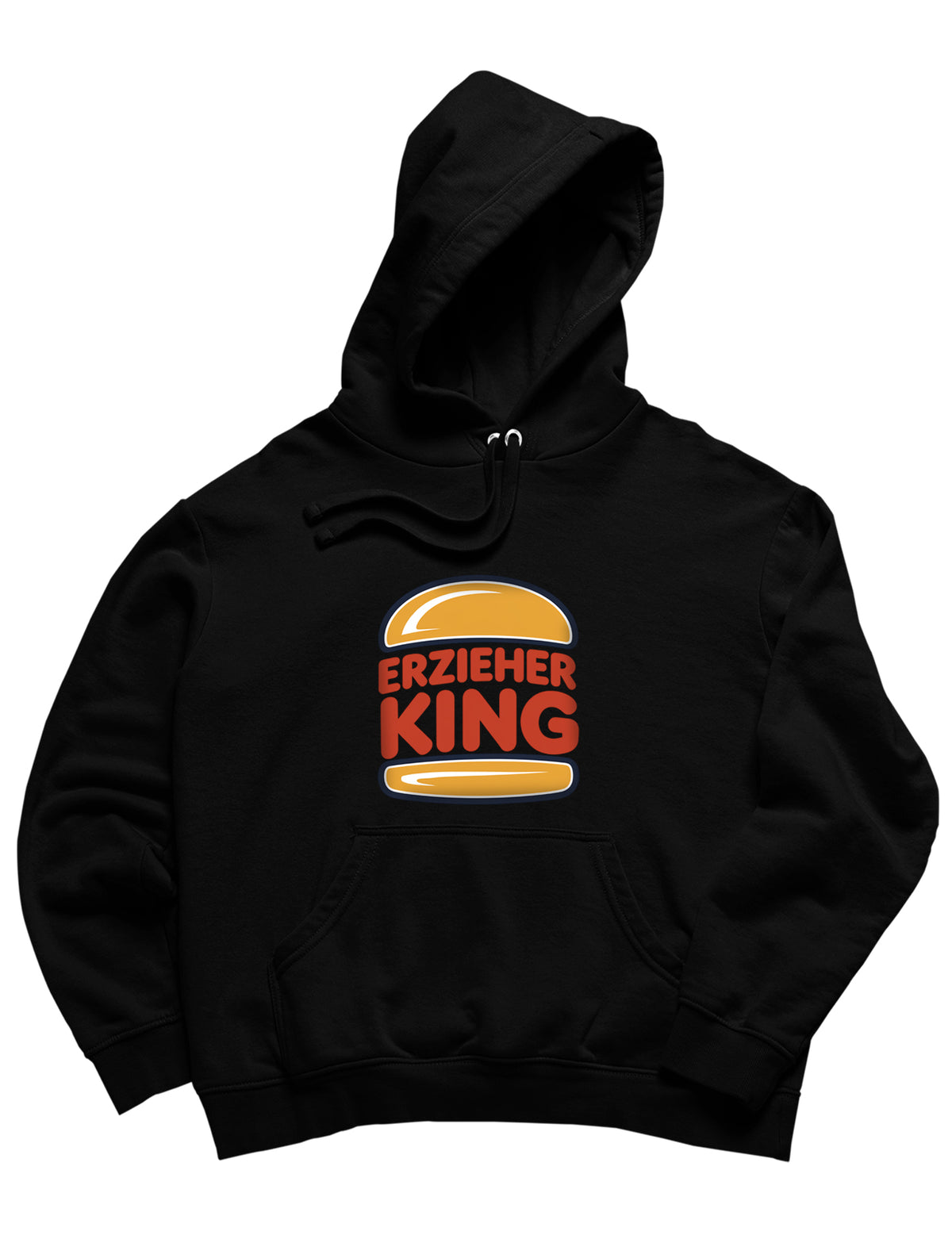Hoodie mit großem Brustdruck und Spruch „Erzieher King“ für Erzieherinnen und Erzieher, Kindergarten-Hoodie | Pädagogikkram
