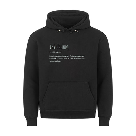 Hoodie mit Spruch „Erzieherin Definition“ für Erzieherinnen und Erzieher, Kindergarten-Hoodie | Pädagogikkram