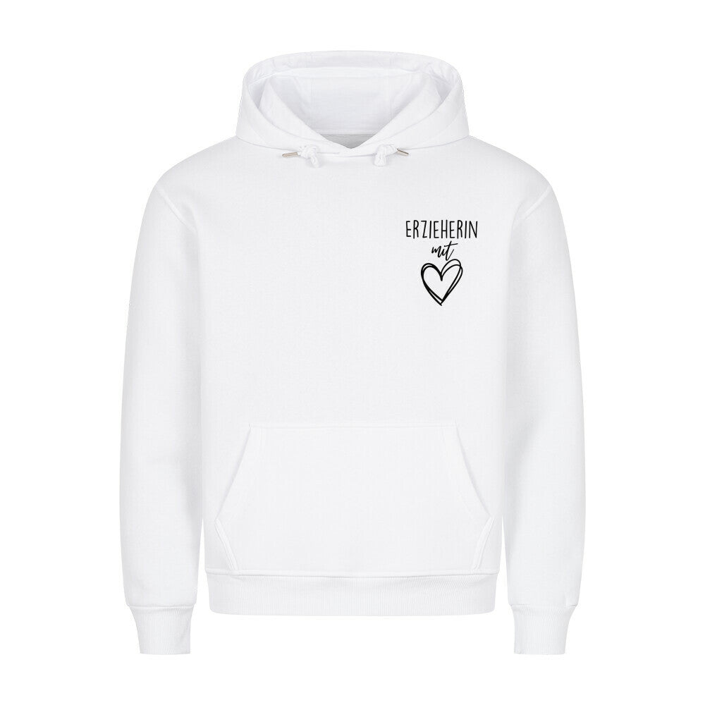 Hoodie mit Spruch „Erzieherin mit Herz“ für Erzieherinnen und Erzieher, Kindergarten-Hoodie, Ansicht 3 | Pädagogikkram