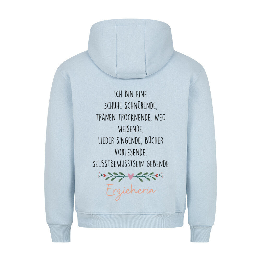 Hoodie mit Rückendruck und Spruch „Ich bin eine Erzieherin“ für Erzieherinnen und Erzieher, Kindergarten-Hoodie, Ansicht 3 | Pädagogikkram
