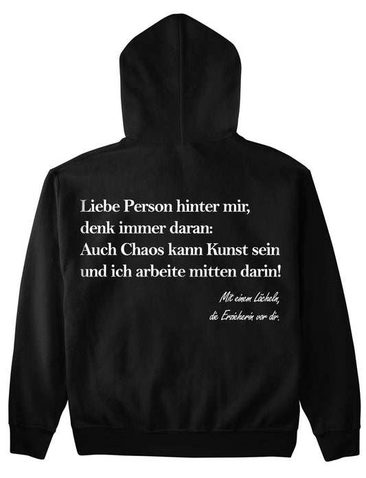 Hoodie mit Rückendruck und Spruch „Liebe Person hinter mir“ für Erzieherinnen und Erzieher, Kindergarten-Hoodie | Pädagogikkram