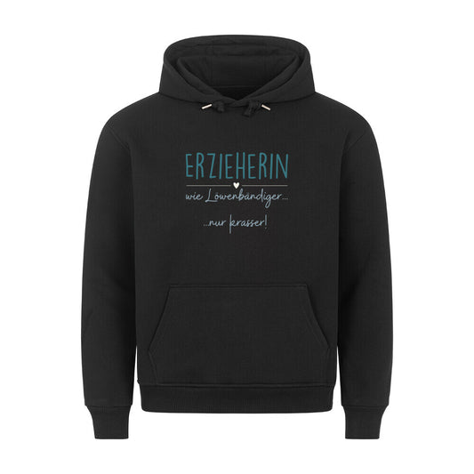 Hoodie mit Spruch „Löwenbändiger“ für Erzieherinnen und Erzieher, Kindergarten-Hoodie | Pädagogikkram