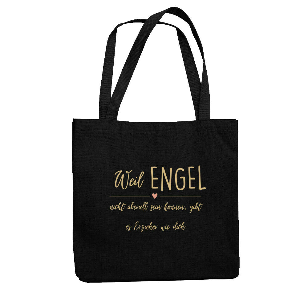 Jutebeutel mit Spruch „Engel Erzieher“ für Erzieher, Stofftasche für den Kindergarten, Ansicht 2 | Pädagogikkram