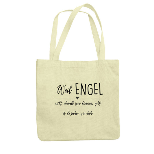 Jutebeutel mit Spruch „Engel Erzieher“ für Erzieher, Stofftasche für den Kindergarten | Pädagogikkram