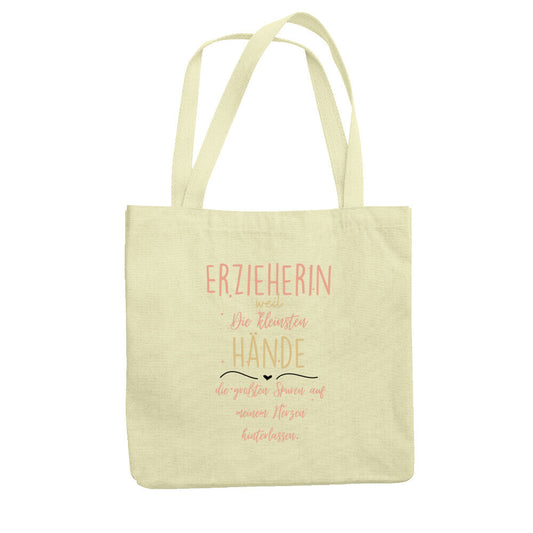 Jutebeutel mit Spruch „Hände“ für Erzieher, Stofftasche für den Kindergarten | Pädagogikkram