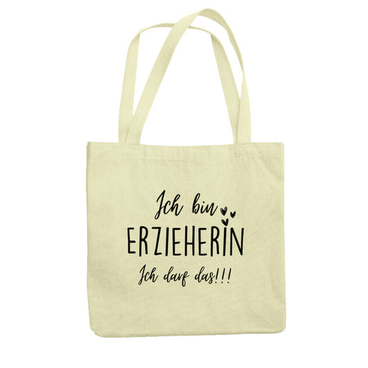 Jutebeutel mit Spruch „Ich darf das“ für Erzieher, Stofftasche für den Kindergarten | Pädagogikkram