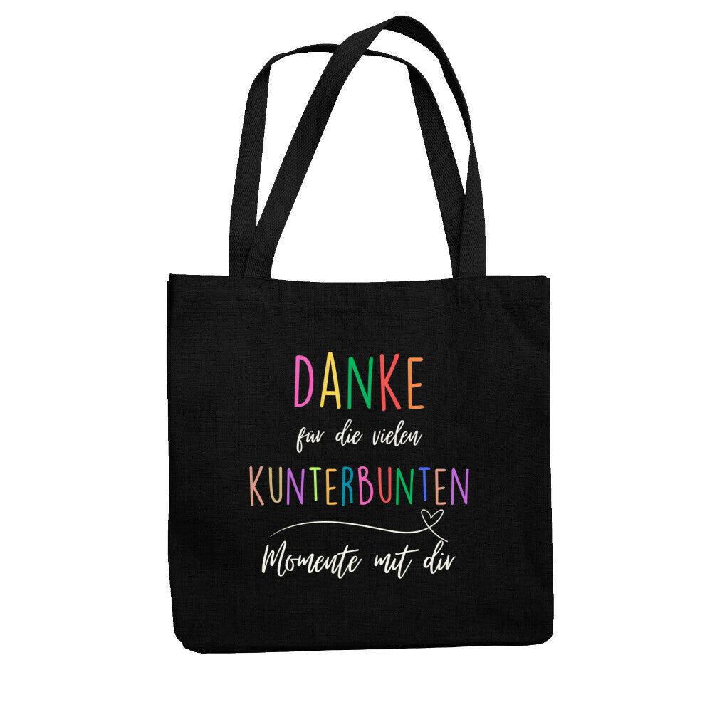 Jutebeutel mit Spruch „Kunterbunte Momente“ für Erzieher, Stofftasche für den Kindergarten, Ansicht 2 | Pädagogikkram