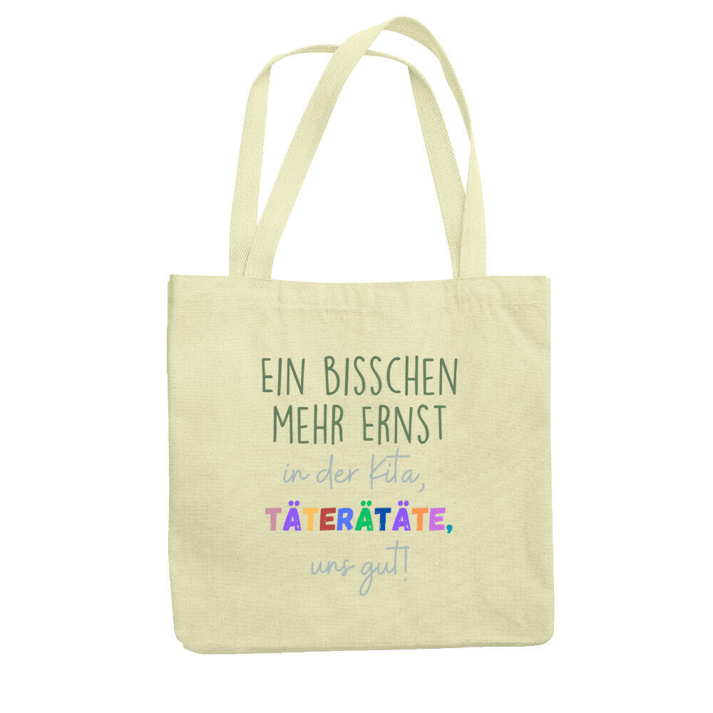 Jutebeutel mit Spruch „Täterätäte“ für Erzieher, Stofftasche für den Kindergarten | Pädagogikkram