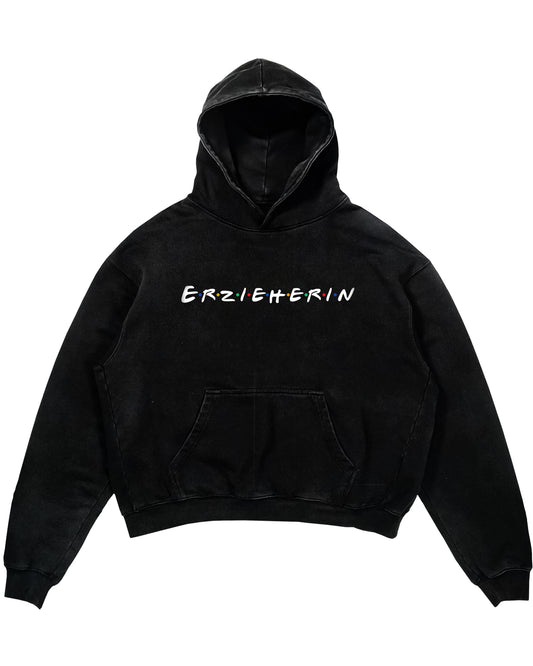 Oversized Hoodie mit Spruch „Erzieherin“ für Erzieherinnen und Erzieher, Kindergarten-Hoodie | Pädagogikkram