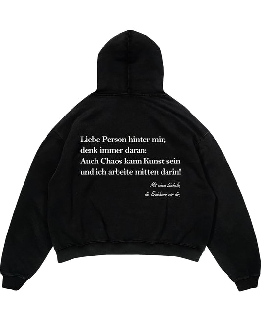 Oversized Hoodie mit Rückendruck und Spruch „Liebe Person hinter mir“ für Erzieherinnen und Erzieher, Kindergarten-Hoodie | Pädagogikkram