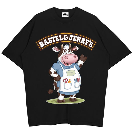 Oversized Shirt mit Spruch „Bastel & Jerrys“ für Erzieherinnen und Erzieher | Pädagogikkram