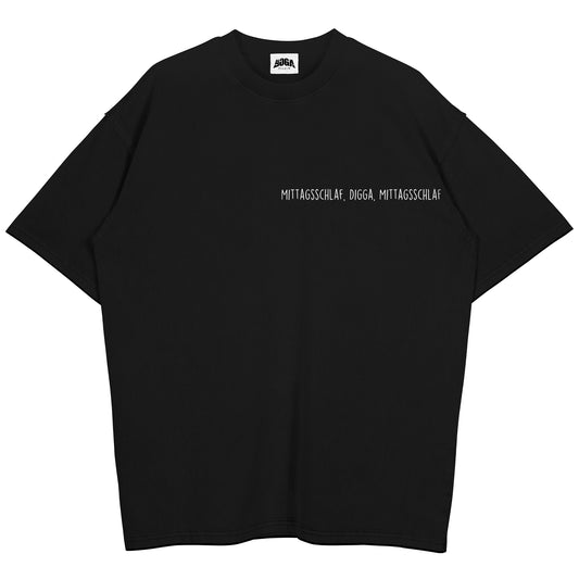 Oversized Shirt mit Spruch „Mittagsschlaf, Digga, Mittagsschlaf“ für Erzieherinnen und Erzieher | Pädagogikkram