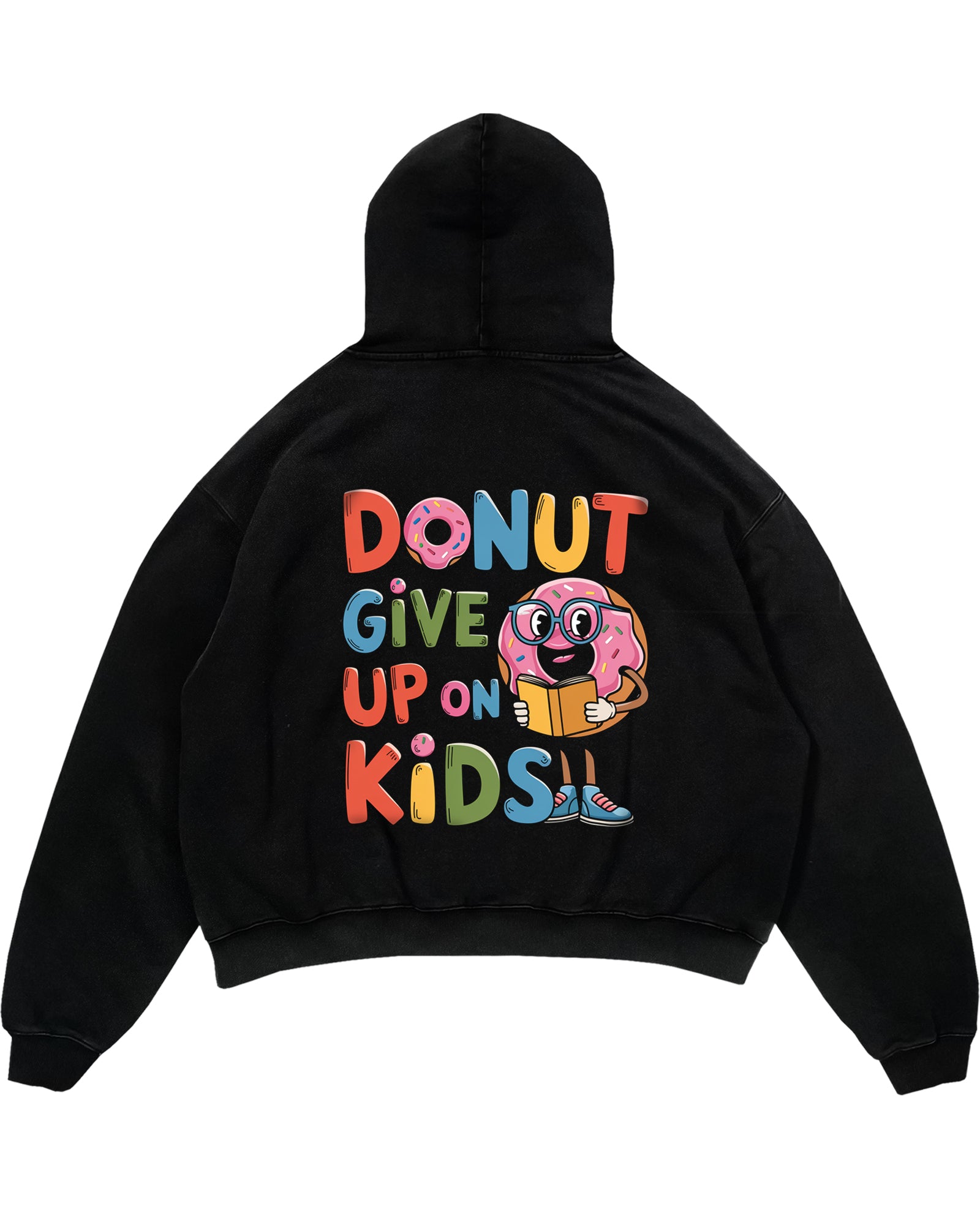 Donut give up on Kids Oversized (Backprint) Hoodie