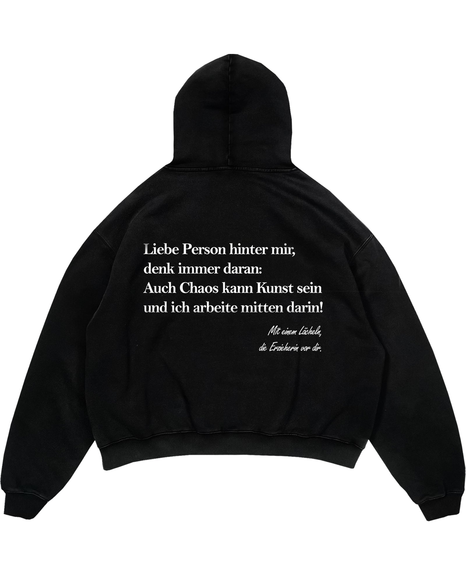 Liebe Person hinter mir Oversized (Backprint) Hoodie