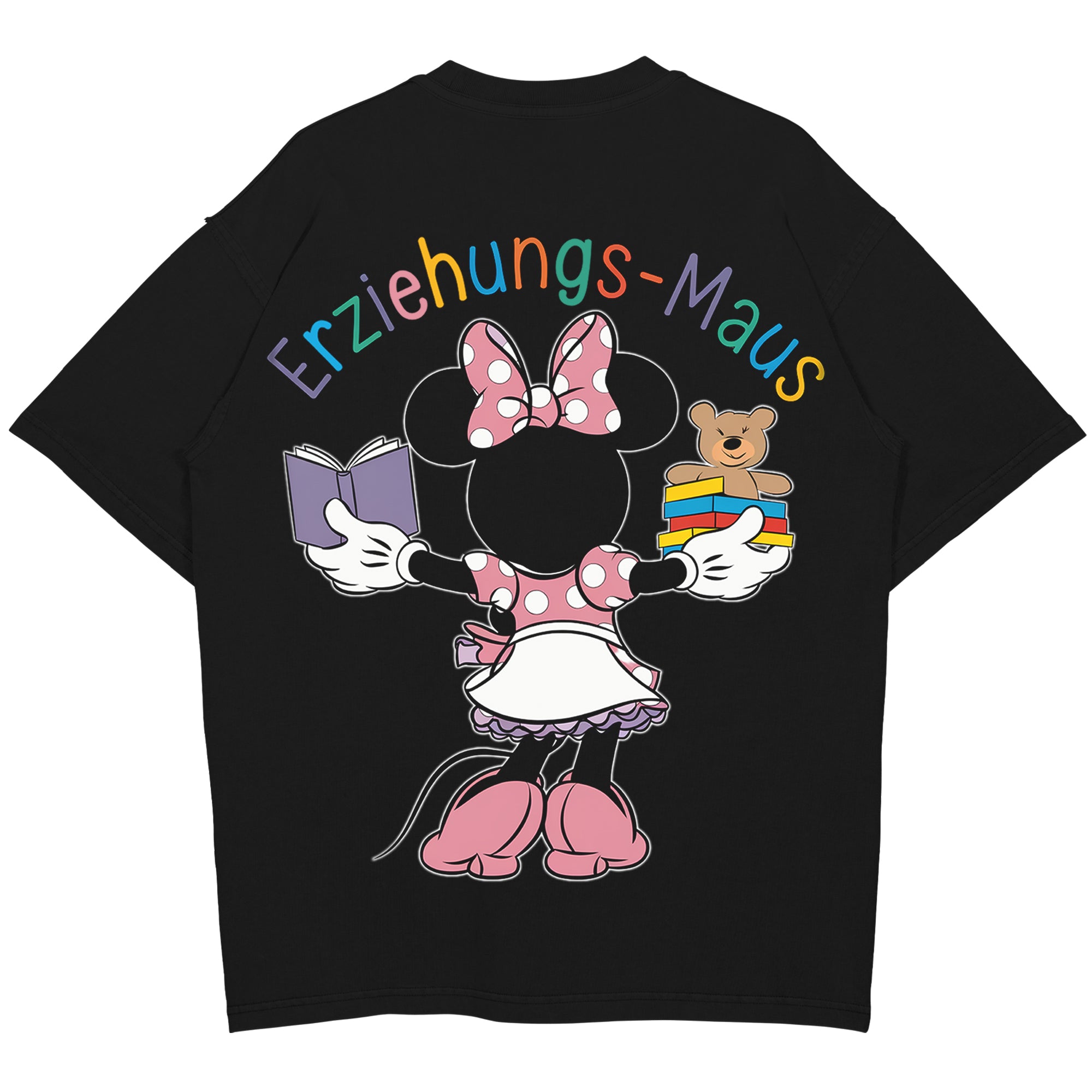 Erziehungs-Maus2 Oversized (Backprint) Shirt