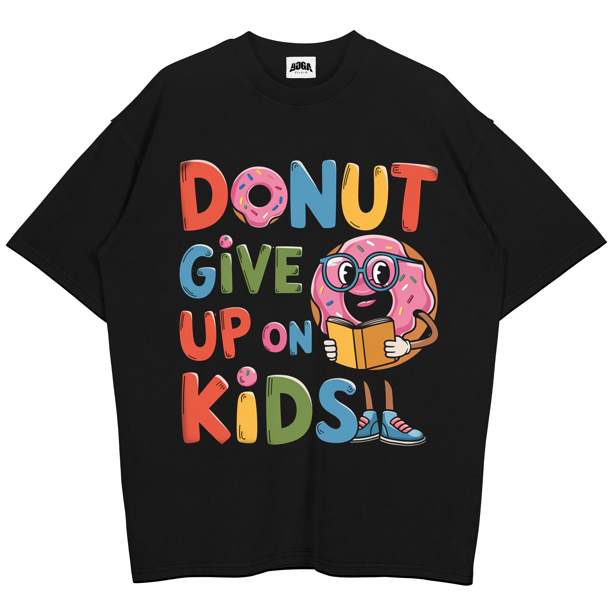 Donut give up on Kids Oversized Shirt