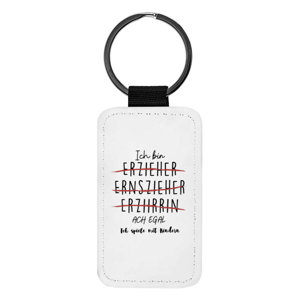 Schlüsselanhänger aus Kunstleder mit Spruch „Ach egal“, kleines Geschenk für Erzieher | Pädagogikkram
