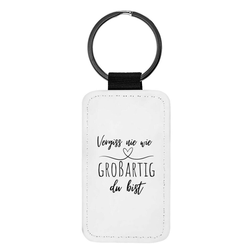 Schlüsselanhänger aus Kunstleder mit Spruch „Großartig“, kleines Geschenk für Erzieher | Pädagogikkram
