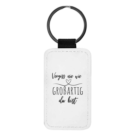 Schlüsselanhänger aus Kunstleder mit Spruch „Großartig“, kleines Geschenk für Erzieher | Pädagogikkram