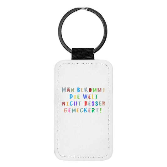 Schlüsselanhänger aus Kunstleder mit Spruch „Mecker“, kleines Geschenk für Erzieher | Pädagogikkram