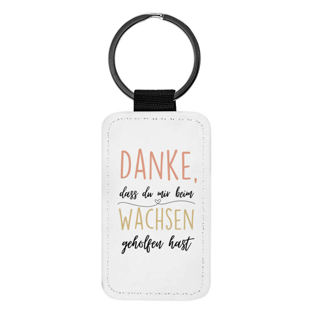 Schlüsselanhänger aus Kunstleder mit Spruch „Wachsen“, kleines Geschenk für Erzieher | Pädagogikkram