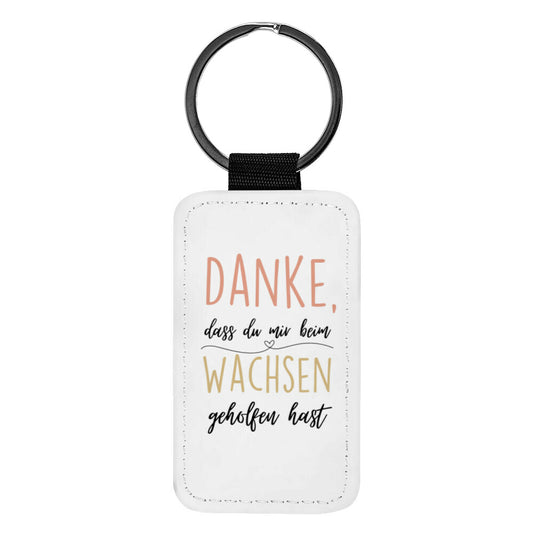 Schlüsselanhänger aus Kunstleder mit Spruch „Wachsen“, kleines Geschenk für Erzieher | Pädagogikkram