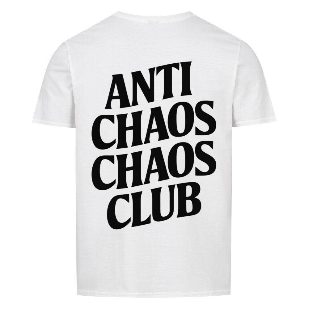 T-Shirt mit Rückendruck und Spruch „Anti Chaos Club“ für Erzieherinnen und Erzieher, Ansicht 2 | Pädagogikkram