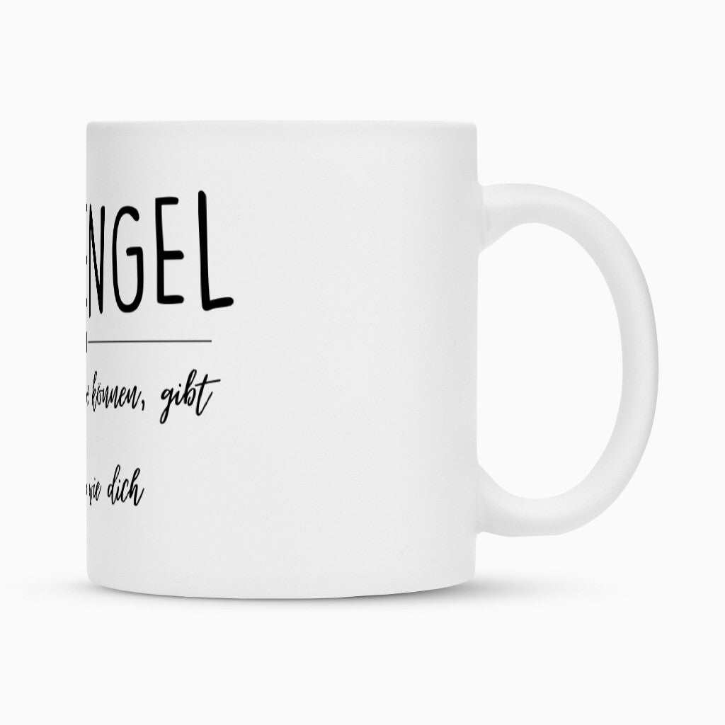 Weiße Keramiktasse mit Spruch „Engel“ als Geschenk für Erzieher im Kindergarten, 300 ml, Ansicht 3 | Pädagogikkram