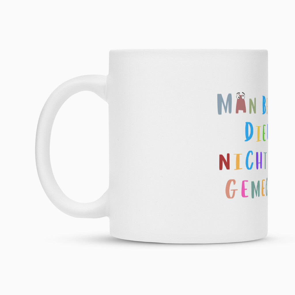 Weiße Keramiktasse mit Spruch „Mecker“ als Geschenk für Erzieher im Kindergarten, 300 ml, Ansicht 3 | Pädagogikkram