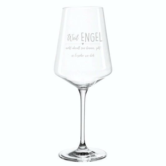 Weinglas mit gelasertem Spruch „Engel Erzieher“ als Geschenk für Erzieherinnen und Erzieher | Pädagogikkram